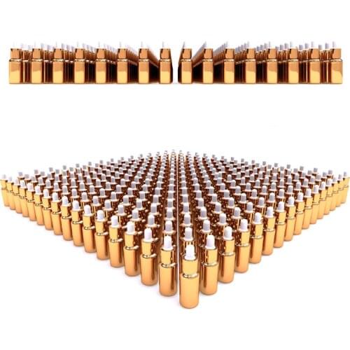 10ml small glass dropper bottles for essential oil, gold plated container refillable cosmetics bottles packaging