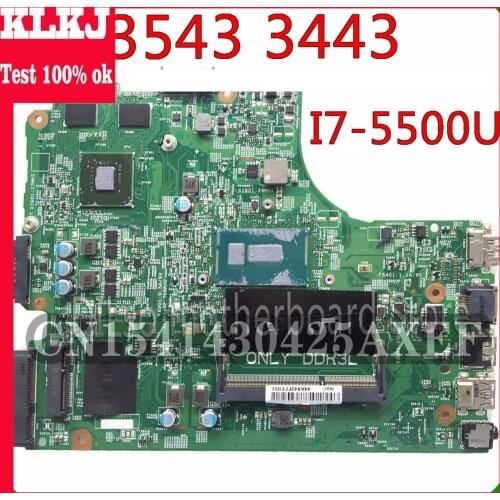 KLKJ For DELL 3543 Insprion 17-3543 DELL 3442 3543 3443 5749 Motherboard 13269-1 PWB FX3MC REV A00 Motherboard I7-5200u