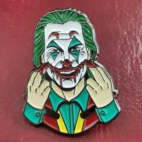 Put On A Happy Face Joker Interactive Enamel Pin