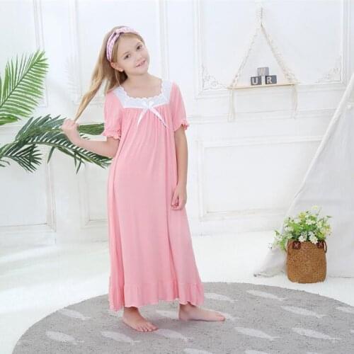 100% Cotton Girls Nightgown Pajamas Childrens Summer Nightdress Baby Girls Home Clothes Kids Night dress Girl Sleepwear Clothes