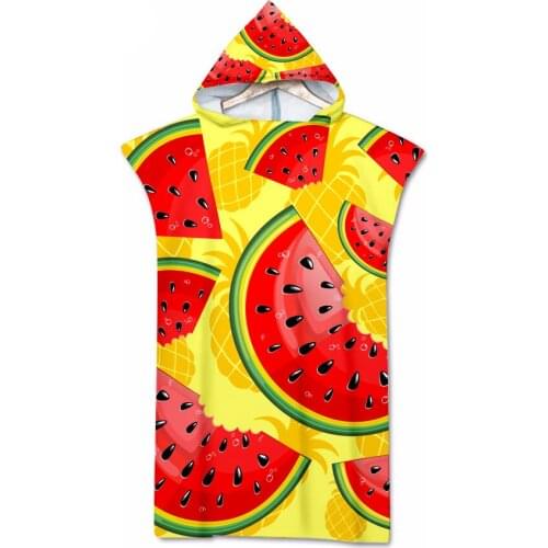 New Coffee Fruit Double-sided Print Adult Beach Towel Quick Dry Swimming Surf Poncho Bath Towel Wetsuit Change Bathrobe Cape