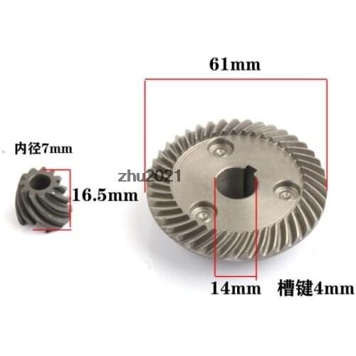 One Set 2pcs Spiral Bevel Gear Pinion Set Repair Part for Ken 125 150 9925 9950 Angle Grinder