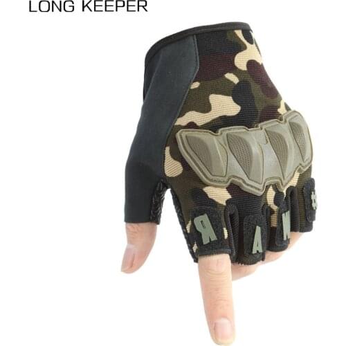 Men Tactical Fingerless Gloves Military Armed Anti-Skid Sports Outdoor Half Finger Gloves Camouflage Cycling Mittens Guantes