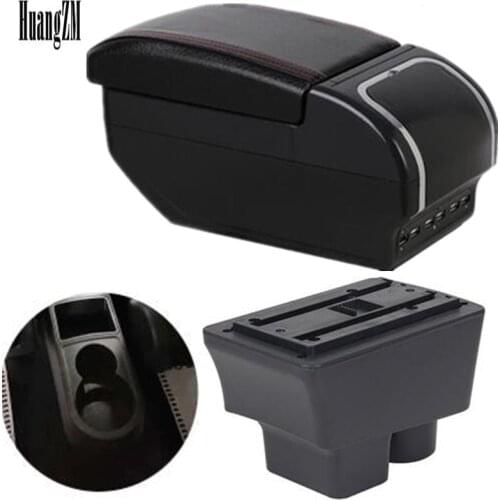 For Skoda Rapid Spaceb armrest box central Store content Storage box armresrt with cup holder ashtray products 9USB interface