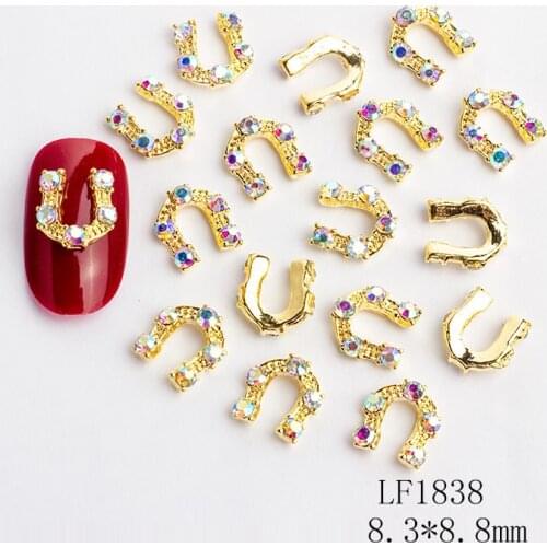 10Pcs Nail Art 3D Charms Heart/Cross Crystal Alloy Pendant Luxury Jewelry For UV Gel Polish Tips Manicure Gems Decoration