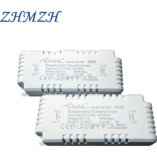 ZHMZH Dimmable 60W 80W 105W Electronic Transformer AC220V to 12V Power Supply For G4/G5.3 Quartz Lamp Halogen Lamp Crystal Lamp