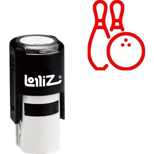 LolliZ Bowling Self-Inking Rubber Stamp - Modern Symbol Series