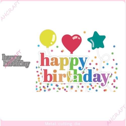 Happy Birthday Metal Cutting Dies for DIY Scrapbooking Photo Album Decorative Embossing PaperCard Crafts Die2021