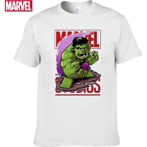 Marvel The Avengers Hulk T-shirt Comfortable 100% cotton Fashion clothes for teens Summer Tops Man short sleeve T-shirt #159