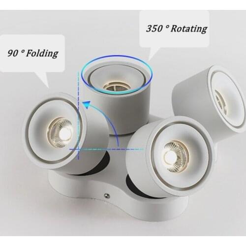 Dimmable folding rotating high-end LED downlight 28W 40W 48W 60W COB LED ceiling light AC85-265V LED wall light indoor lighting