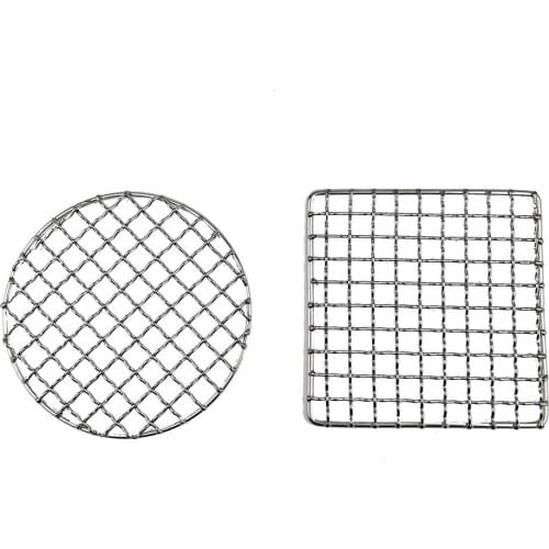 304 Stainless Steel Barbecue Grill Net Meshes Grate Wire Net Camping Hiking Outdoor Grill Round/Square BBQ Mat Grid Dropshpping