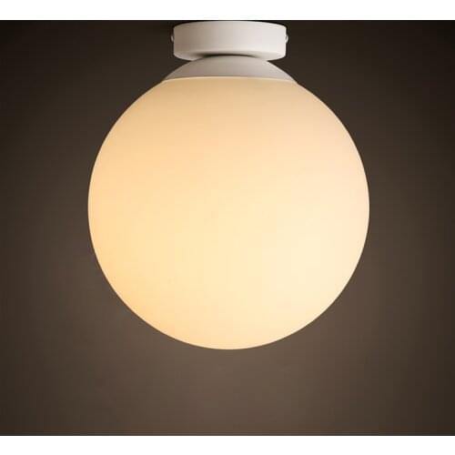 Modern Brief Vintage Ameican Country Glass Ball Iron led Ceiling Light Bathroom Balcony Entrance Home Decor Lighting Fixture