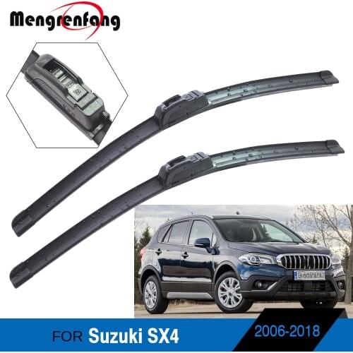 For Suzuki SX4 S-Cross Car Front Windscreen Wiper Blades Frameless Soft Rubber Wiper Blade J Hook Arms 2006-2018