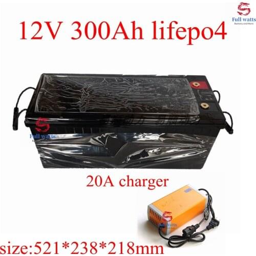 Waterproof 12.8v 12V 300AH Lifepo4 battery BMS for inverter Photovoltaic solar energy Base station PV RV EV +20A Charger