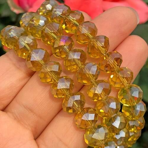 Upscale Dark Yellow Austrian Crystal Glass Faceted Rondelle Loose Spacer Beads For Jewelry Making Diy Earing Bracelet 4/6/8/10MM