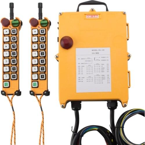 YNieDer 14 Channels 1 Speed 2 Transmitters Hoist Crane Truck Radio Remote Control System with Emergency-Stop XH00094