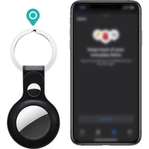 Protective Case for AirTags Locator Tracker, Anti-lost Leather Cover with Keychain Design for Convenient Carrying