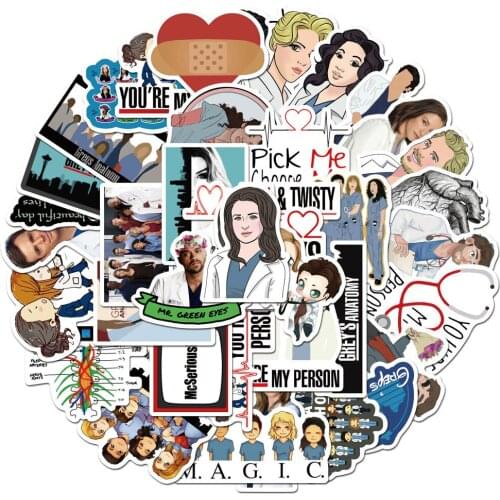 10/30/50PCS TV Show Greys Anatomy Cartoon Stickers Graffiti Motorcycle Luggage Guitar Skateboard Waterproof Anime Sticker Toys