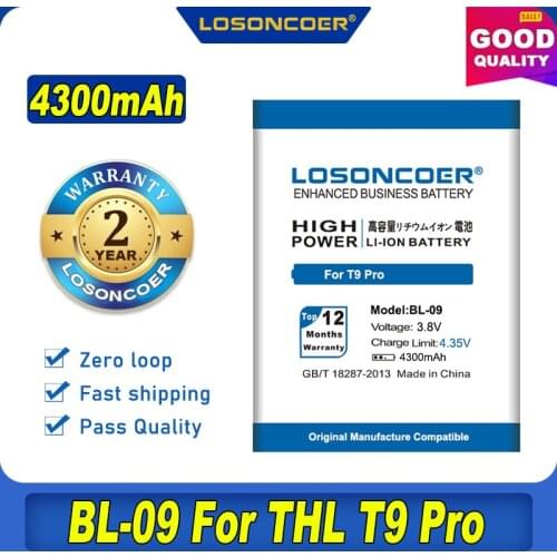 100% Original LOSONCOER 3500mAh BL 09 BL-09 Battery for THL T9 Pro Battery