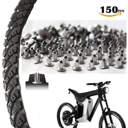 150pcs 6.5mm/0.26" Tyre Snow Gripping Studs Tire Spikes Grip for Winter Studded Mountain Bike Spikes for Fat bike Mount TIres