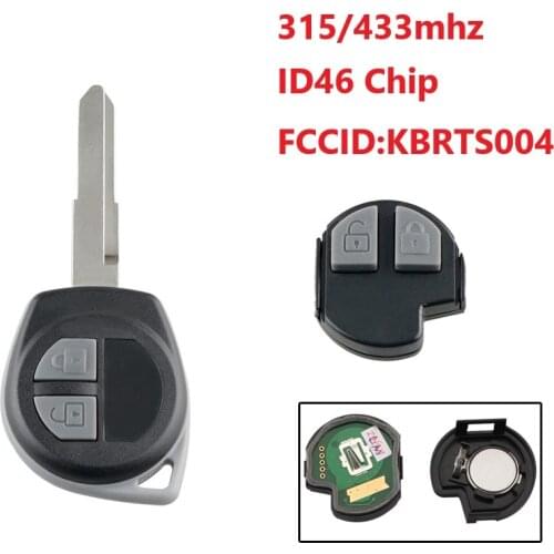 2 Buttons Remote Car Key 315/433mhz ID46 chip For Suzuki SWIFT SX4 ALTO VITARA IGNIS JIMNY Splash 2005-2010