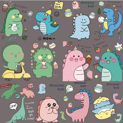 21 cartoon anime version dinosaur printing vinyl stickers handmade heat transfer DIY ironing clothing for childrens T-shirts