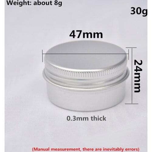 30G ML Small threaded aluminum box, Metal small sample packaging box DIY cream box Aluminum cans Aluminum bottles