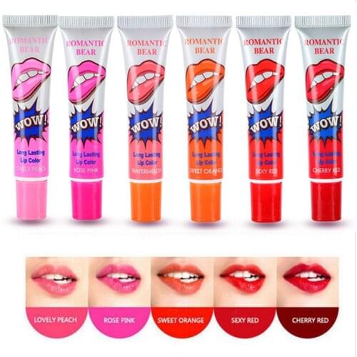 6 Colors Peel Off Liquid Lipstick Waterproof Long Lasting Lip Gloss Lint Mask Makeup Tattoo Matte Lipgloss Lipsticks Cosmetic