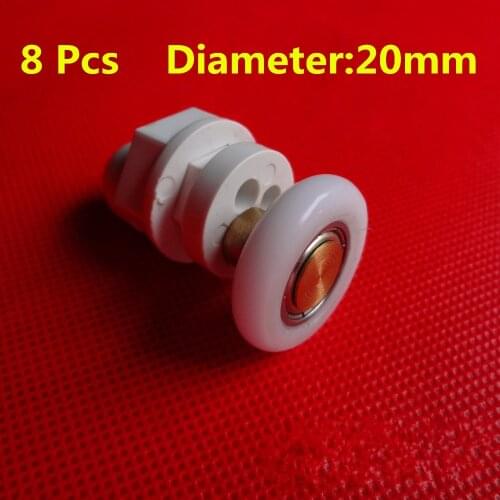 8pcs 20mm Door Rollers Home Bottom Top Shower Door Rollers/Runners/Wheels Replacement Single Wheel for Shower Enclosures Cabins