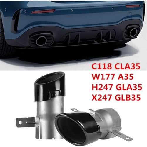 Car Accessories For Mercedes Benz C118 CLA35 W177 A35 H247 GLA35 X247 GLB35 2020 Turbo Muffler Exhaust Pipe Exits Tail Throat