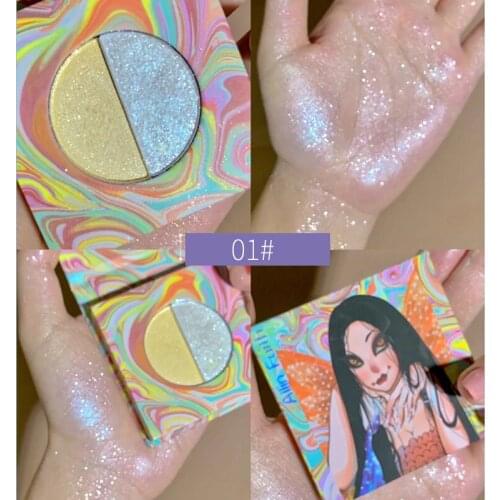 Shimmer Highlighter Powder Palette Bronzer Face Shading Powder Nose Shadow Silhouette Eye Shadow Silkworm Make-up Palette TSLM2