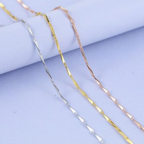 925 Sterling Silver Necklace Original Basic Chain Angle Fashion Charm Jewelry