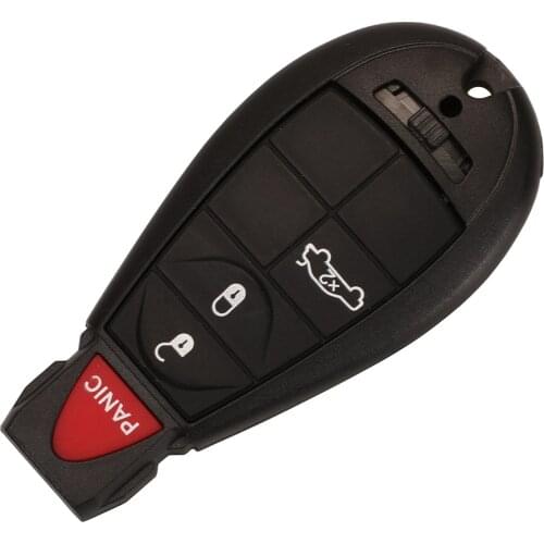 Kutery Car Key Shell For Jeep Grand Cherokee Chrysler Dodge Challenger Journey 4Buttons With Uncut Blade Remote Key Case Cover