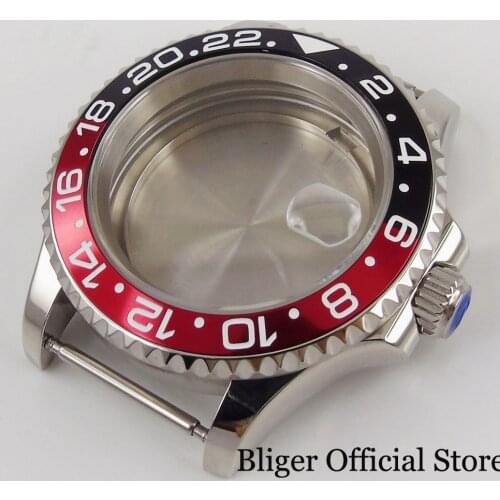 41mm Watch Case Sapphire Glass Bidirectional Rotating Bezel Alloy Bezel Insert Fit ETA 2836 MIYOTA Movement