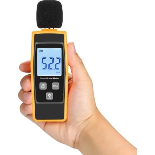 LCD Digital Sound Level Meter DB Meters 30-130dBA Noise Volume Measuring Tool Decibel Monitoring Tester w Max/Min/Data Hold Mode