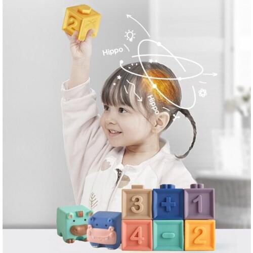 Baby Blocks Toys Soft Blocks for Babies Teething Infant Toys Baby Building Blocks Developmental Toy Digital Animal Learning Aids