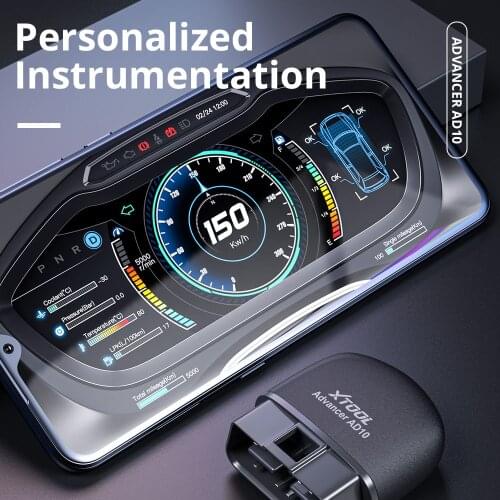 XTOOL AD10 OBD2 Diagnostic Scanner EOBD Bluetooth ELM327 Code Reader With Different Meter Shows With HUD Head Up Display