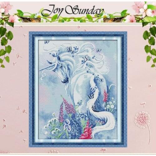 Unicorn Garden Pattern Counted Cross Stitch 11CT 14CT Cross Stitch Set Wholesale Animals Cross-stitch Kits Embroidery Needlework
