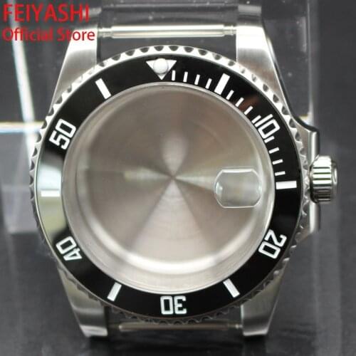 40mm 316L Stainless Steel Submariner Mens watches case Ceramic Bezel accessory Sapphire Glass For seiko nh35 nh36 dial movement