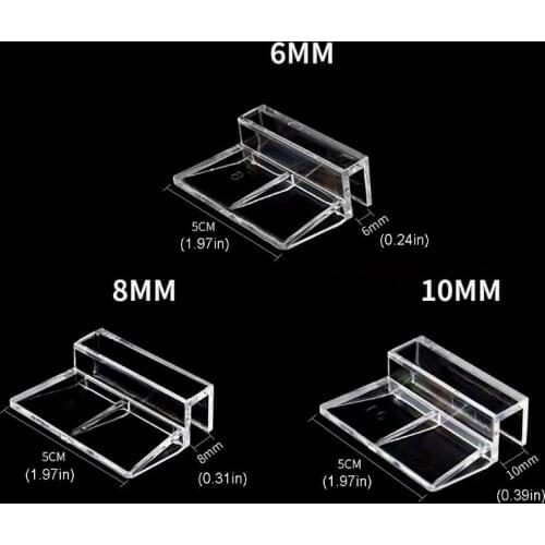 10 Pcs 6mm/8mm/10mm Fish Tank Acrylic Clips Aquarium Lid Cover Support Holder H58C