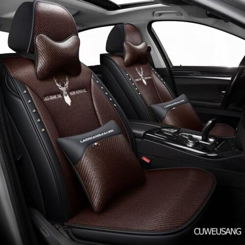 CUWEUSANG flax car seat covers For ssangyong korando kyron rexton actyon sport rodius actyon tivolan chairman car protector sea