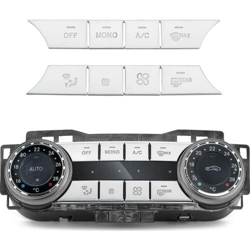 ABS For Mercedes Benz C E CLS GLK Class W204 W212 Console AC Media Volume Buttons Sequins Cover Stickers Trim Car Accessories