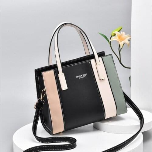 2021 New Fashion Commuter Female Bag Stitching All-match Messenger Shoulder Bag Female Handbag Square Tote Bag Bolso de mujer
