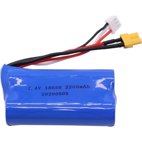 Upgrade 18650 7.4V 2200mAh Lipo Battery XT30 plug For HUINA 580 1580 part 7.4V 2S battery for 1580-005 580550 583 582 RC toy car