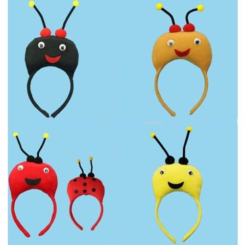 Kids Adult Animal Ear Headband 3D Bee Ant Ladybug Headbands Halloween Party Costume Cosplay Head Band Halloween Party Favor
