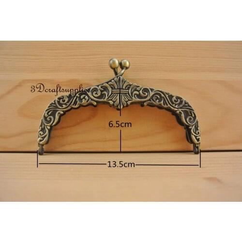 5 inch anti brass brush diecasting purse frame with loops D8