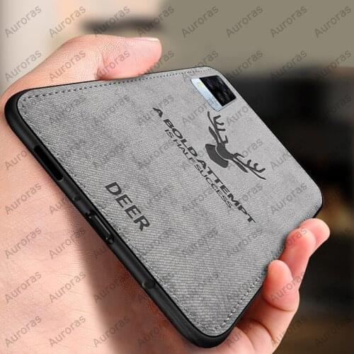Auroras For VIVO Y31 Case Luxuy Brand Cloth Texture Elk Back Deer Cloth Soft Cases For VIVO Y51 Cover