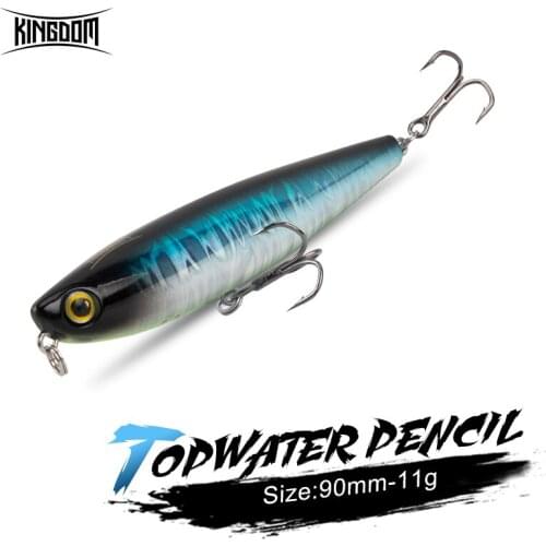Kingdom Pencil Fishing Lures 90mm 11g Floating Hard Baits Top water Artificial Fishing Wobblers Bass Plastic