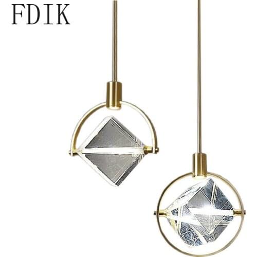 Modern Simple Crystal Pendant Lights Led Hanglamp for Bedside Barcoffee Indoor Decor Lighting Fixtures Creative Lamp Luminaire