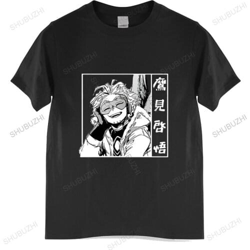 My Hero Academia Top Male Tshirt Japanese Anime Hawks Fashion Pattern T-shirt Mens Crewneck T Shirt Female Loose Short Sleeve